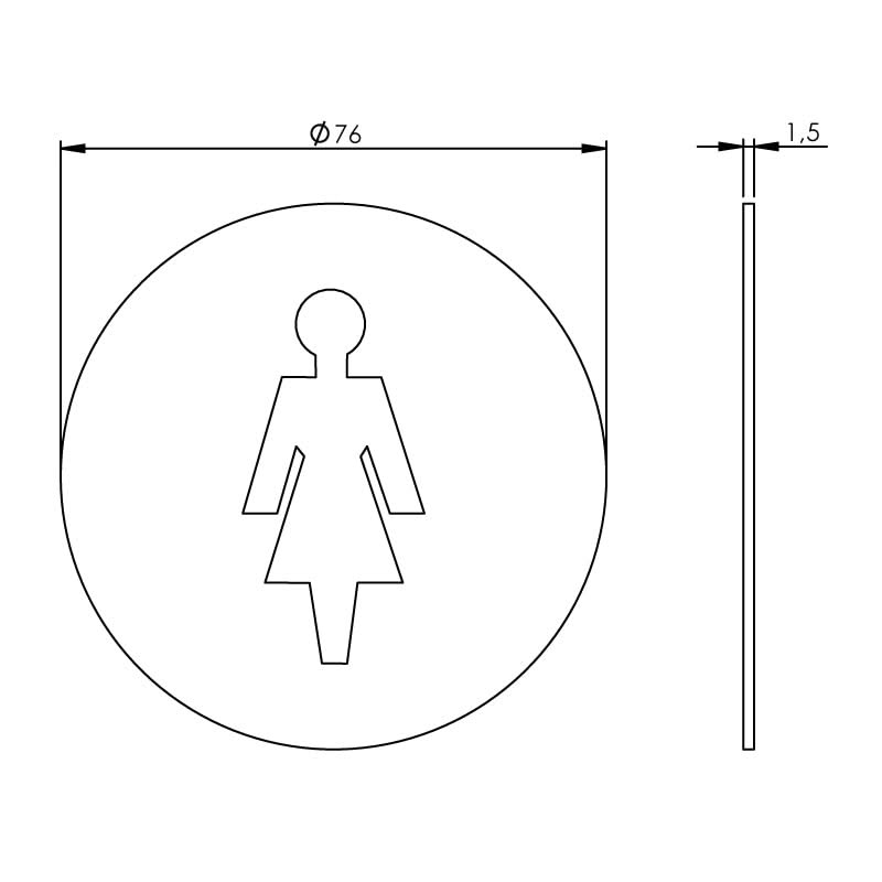 Intersteel pictogram damestoilet rvs geborsteld – detail