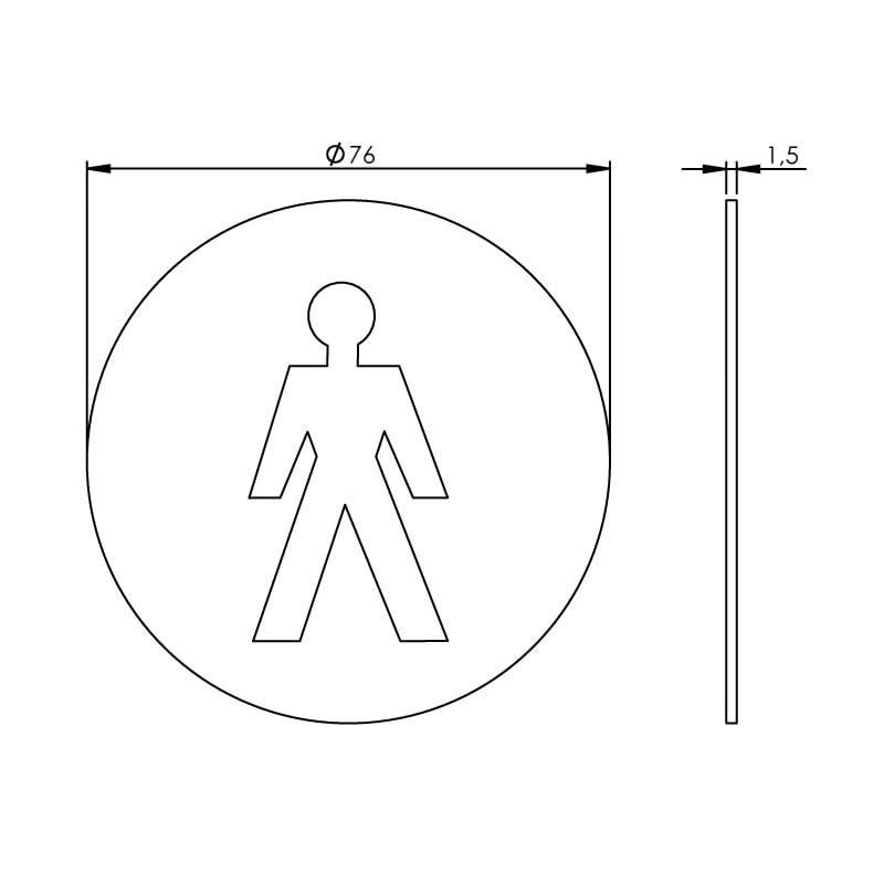 Intersteel pictogram herentoilet rvs geborsteld – detail