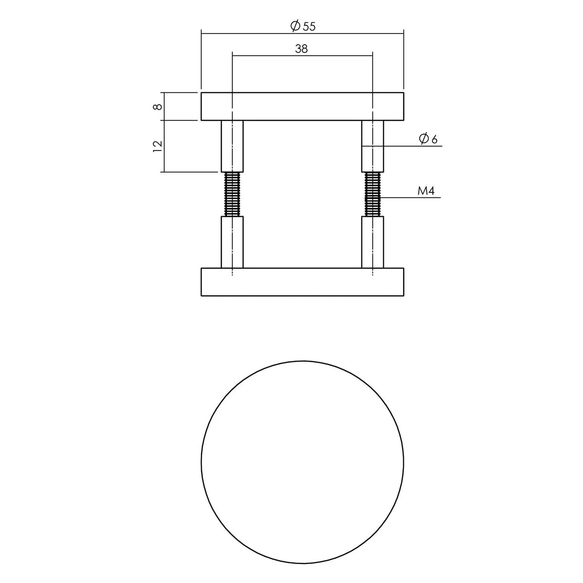 Intersteel blinde rozet aluminium zwart detail