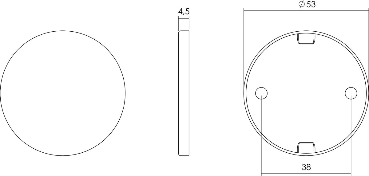 Intersteel rozet plat verdekt RVS geborsteld – detail