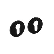 Intersteel rozet profielcilindergat rond aluminium zwart – vooraanzicht