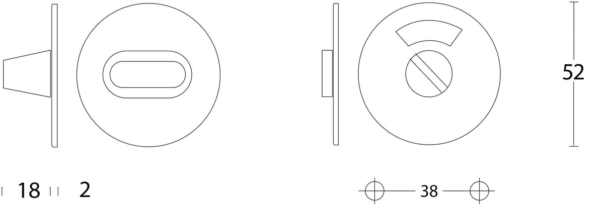 Intersteel rozet WC-/badkamersluiting rond plat RVS geborsteld detail