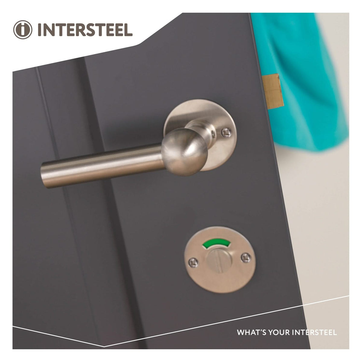 Intersteel rozet WC-/badkamersluiting rond plat RVS geborsteld detail 2