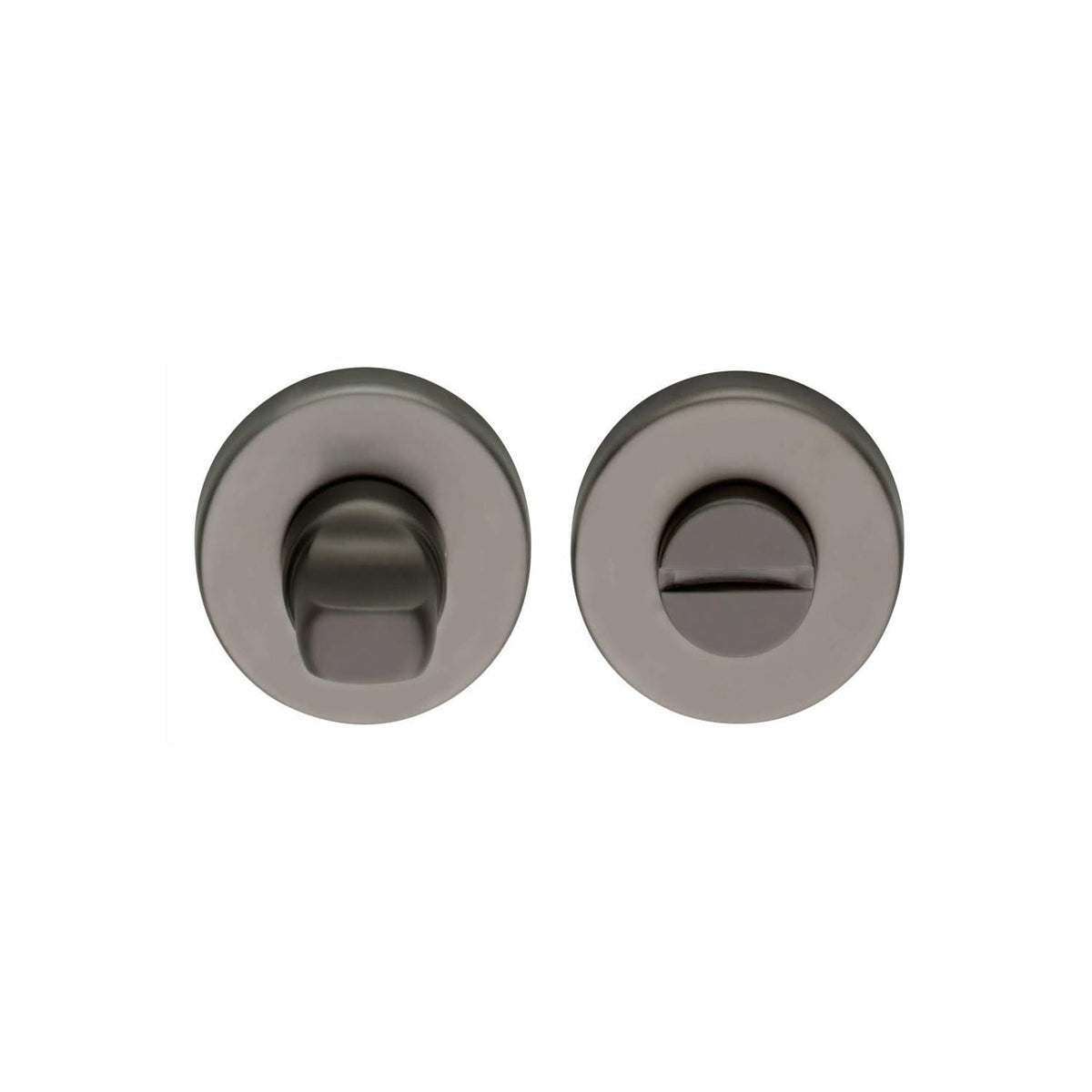 Intersteel toilet-/badkamersluiting rond antraciet titaan PVD – vooraanzicht