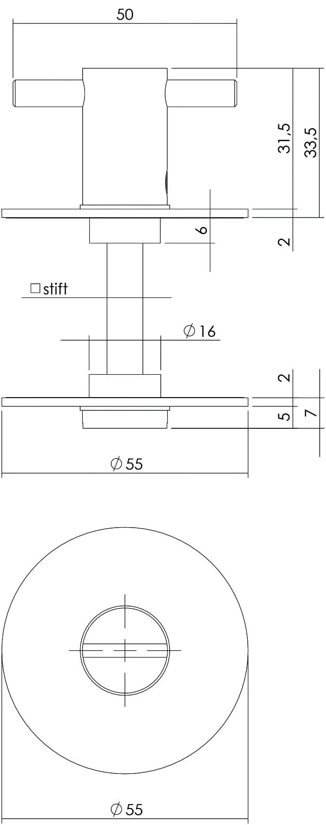 Intersteel rozet toilet-/badkamersluiting rond plat zelfklevend - detail