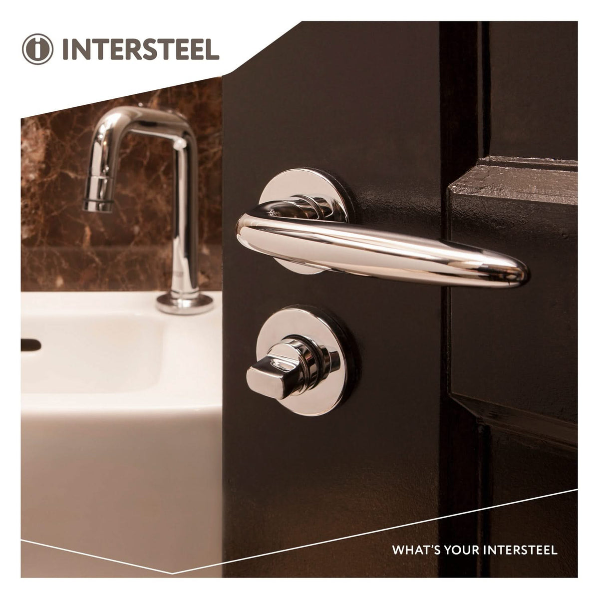 Intersteel toilet-/badkamersluiting rond kunststof chroom – gemonteerd