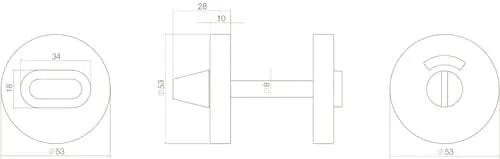 Intersteel toilet-/badkamersluiting rond verdekt mat zwart – detail