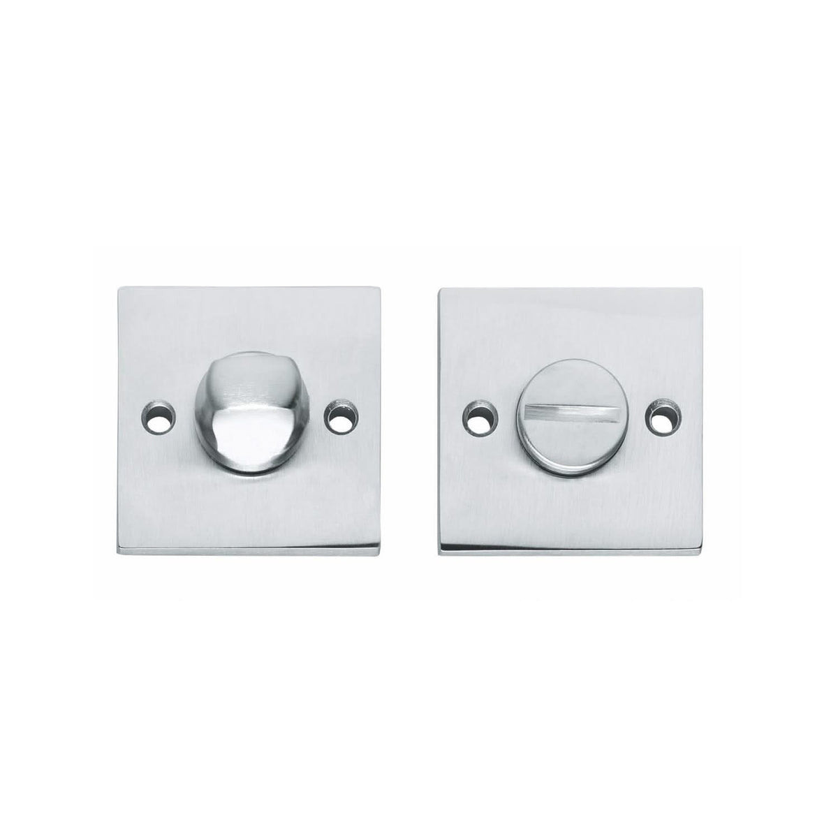 Intersteel toilet-/badkamersluiting vierkant groot chroom mat – vooraanzicht