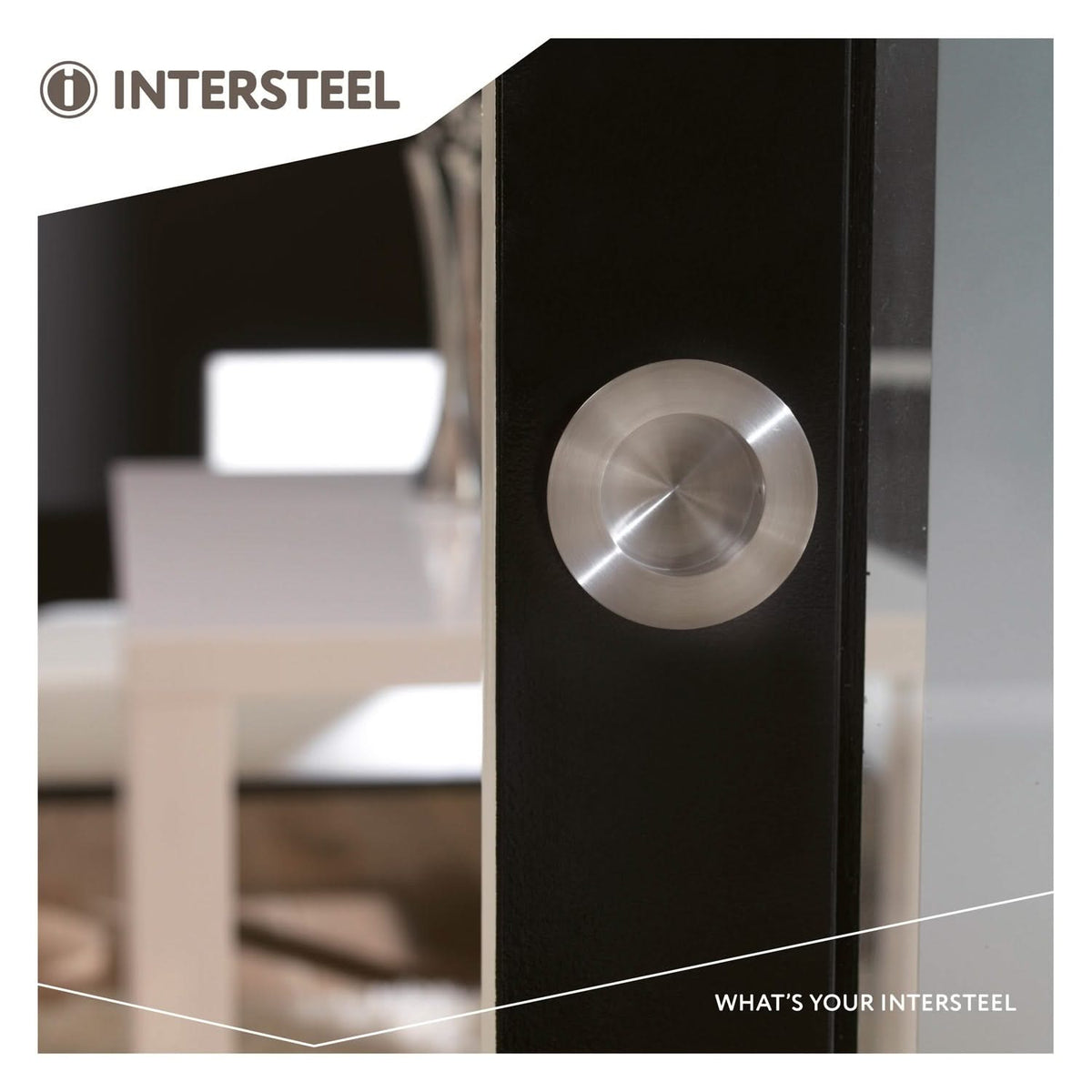 Intersteel schuifdeurkom rond Ø52/85mm RVS geborsteld detail montagezijde