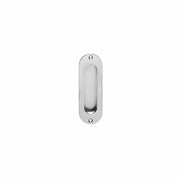 Intersteel schuifdeurkom ovaal 120x40mm met schroefgaten RVS geborsteld vooraanzicht