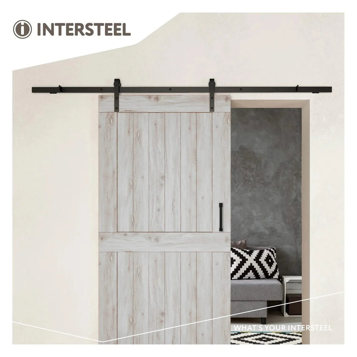 Intersteel schuifdeursysteem Basic mat zwart detail