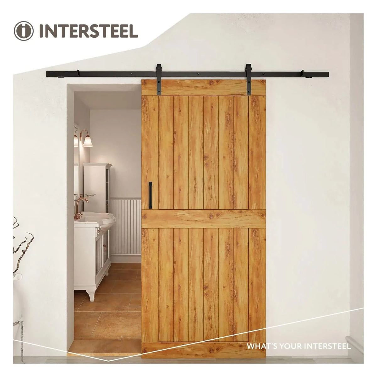 Intersteel schuifdeursysteem Basic mat zwart detail rail