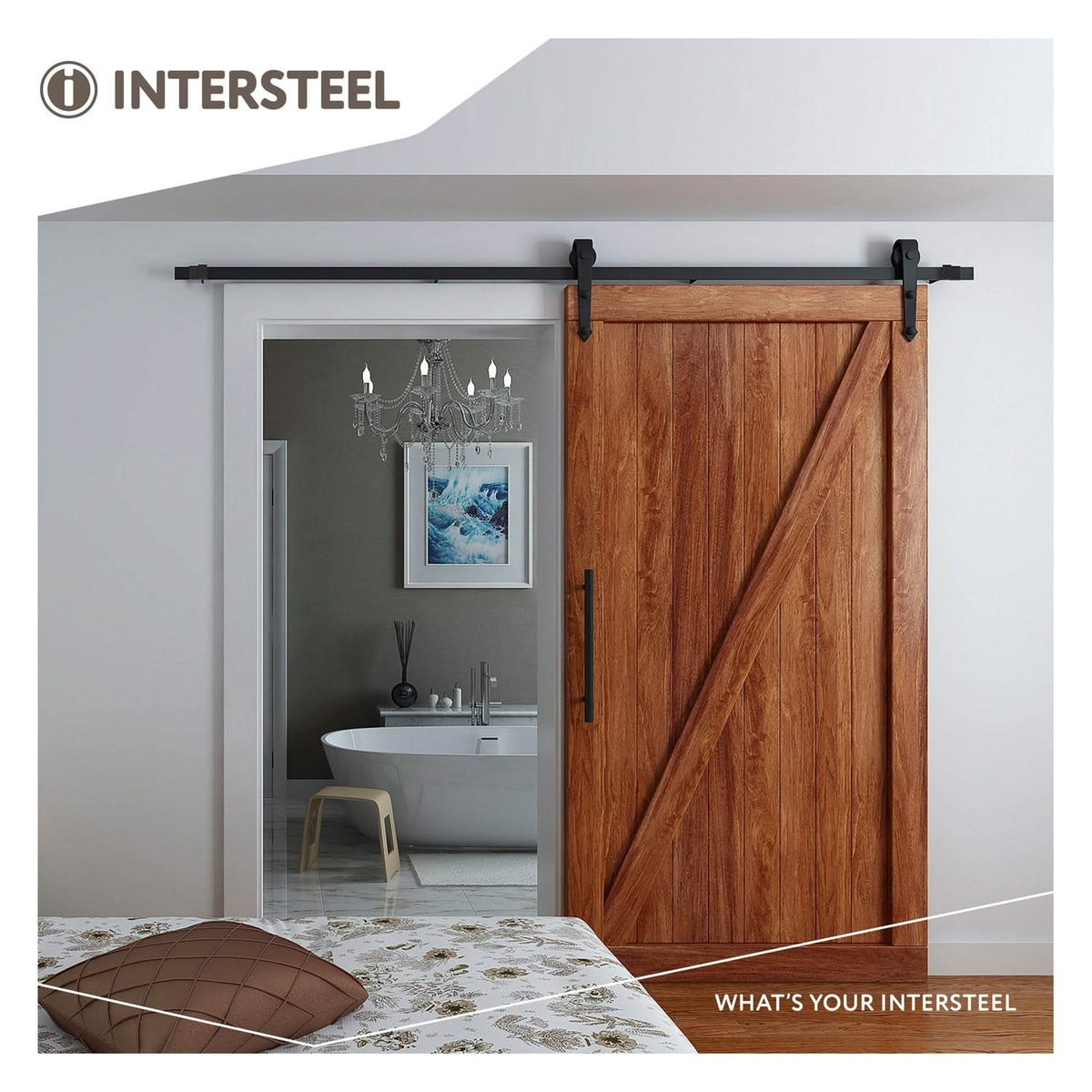 Intersteel schuifdeursysteem Classic mat zwart detail rail