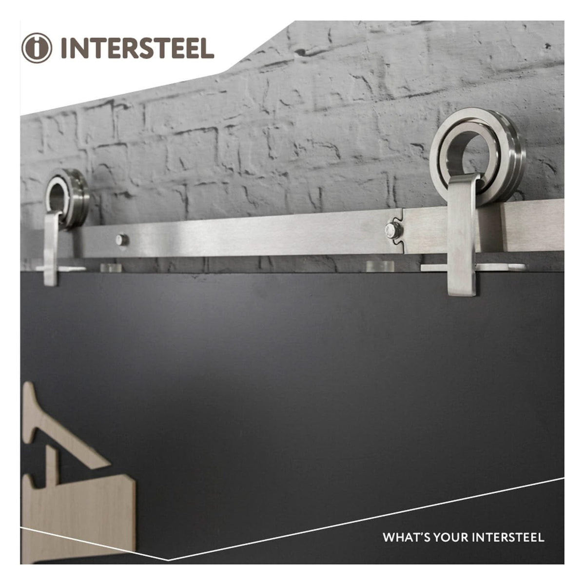 Intersteel schuifdeursysteem Modern Top RVS geborsteld – gemonteerd aan schuifdeur