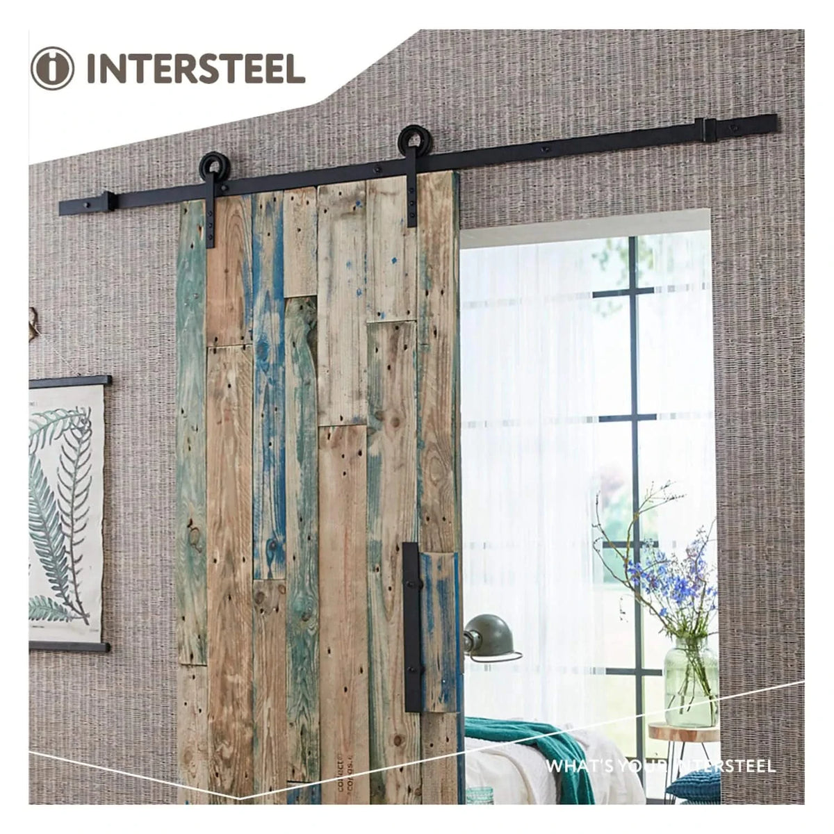 Intersteel schuifdeursysteem Modern mat zwart detail hangrol