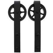 Intersteel hangrollen Wheel 340 mm set van 2 mat zwart – vooraanzicht