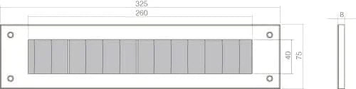 Intersteel Tochtwering rechthoek 327x77 mm messing gelakt detail