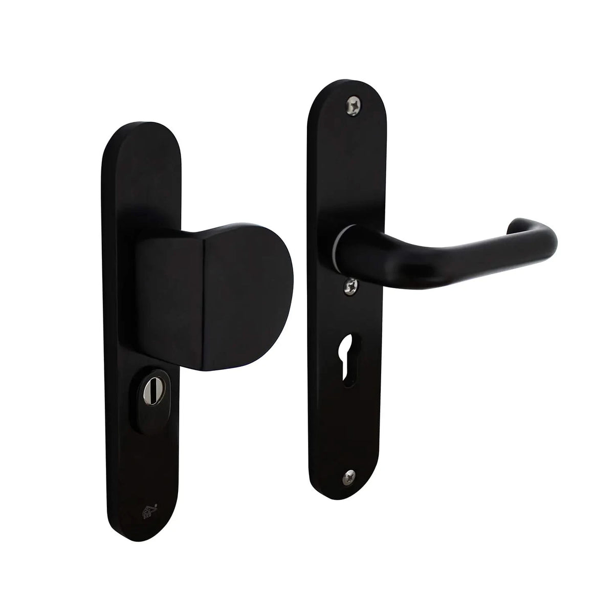 Intersteel veiligheidsbeslag greep/kruk PC55 SKG*** aluminium zwart – vooraanzicht