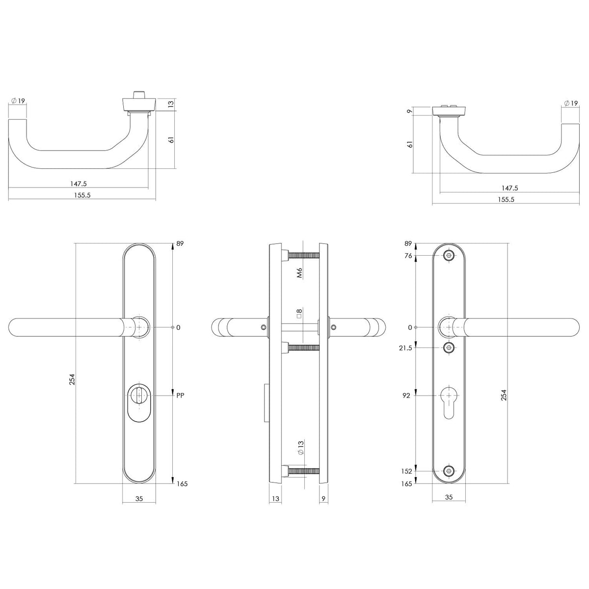 Intersteel veiligheidsbeslag PC92 ovaal geveerd smal SKG*** RVS geborsteld – detail