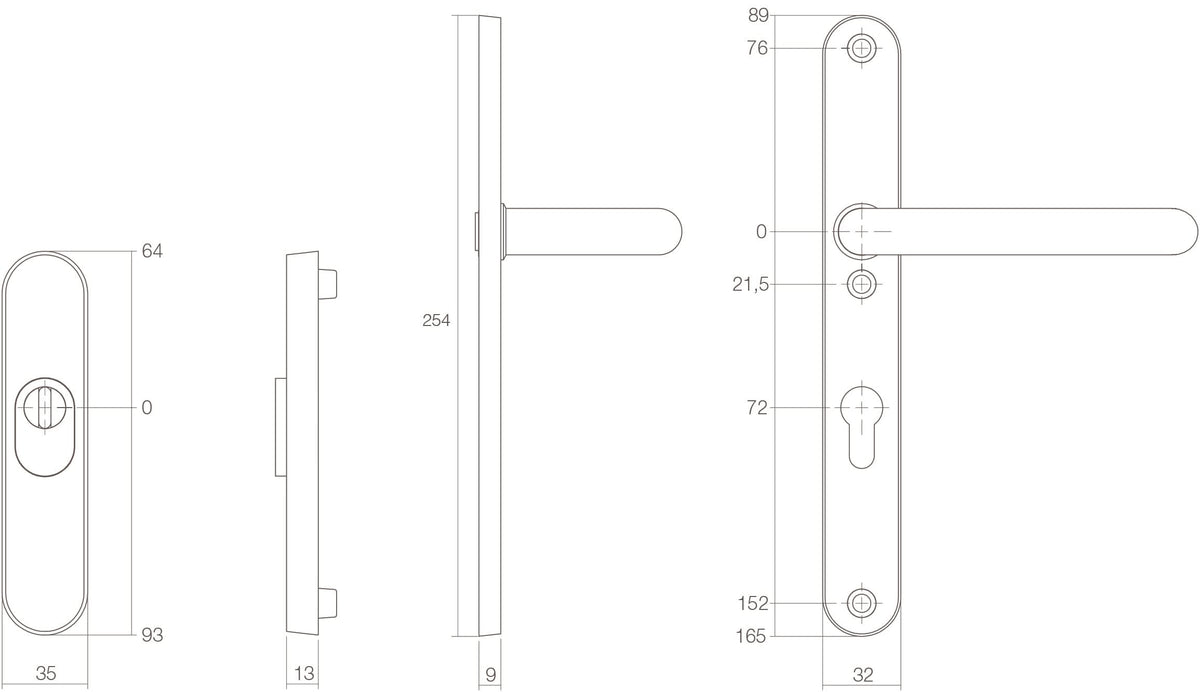 Intersteel veiligheidsbeslag rozet met schild ovaal smal SKG*** RVS geborsteld – detail