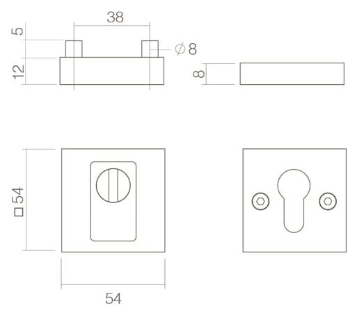 Intersteel veiligheidsrozet SKG3 met kerntrekbeveiliging mat zwart detail