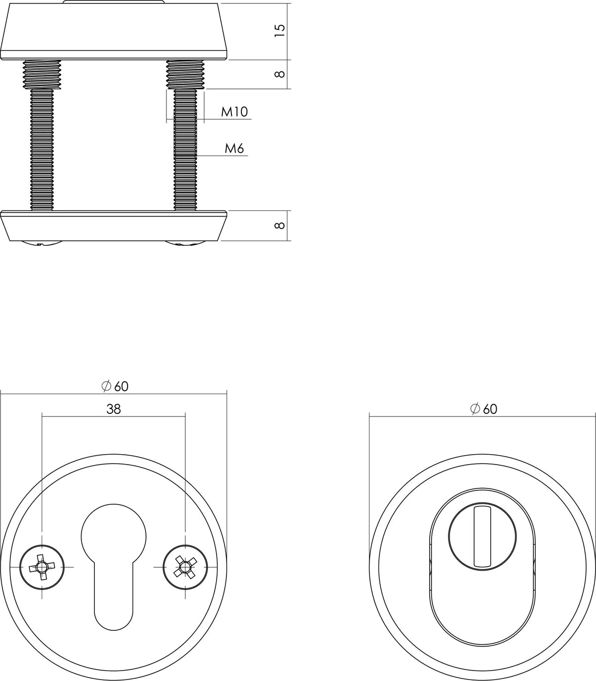 Intersteel veiligheidsrozet SKG3 rond kerntrekbeveiliging aluminium zwart detail