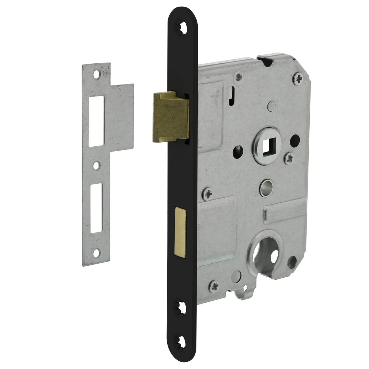 Intersteel woningbouw cilinder dag- en nachtslot 55 mm zwart – vooraanzicht
