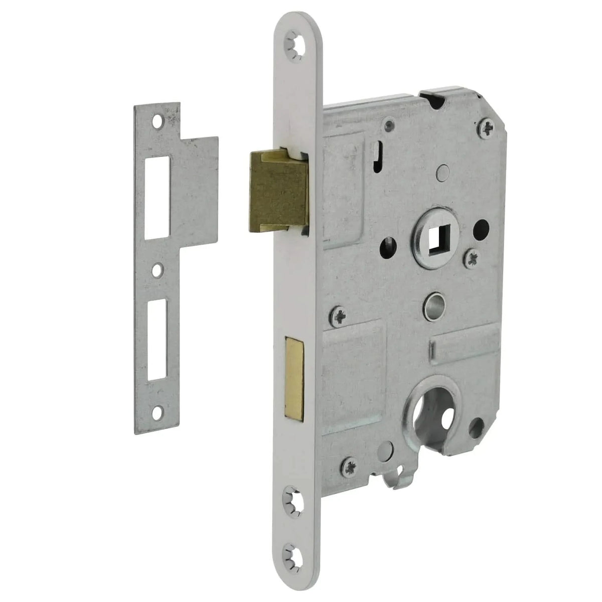Intersteel woningbouw cilinder dag- en nachtslot wit 55 mm - vooraanzicht