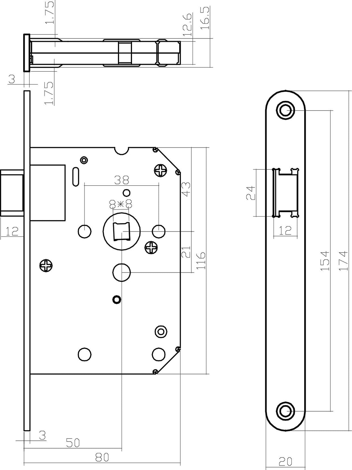 Intersteel woningbouw loopslot RVS geborsteld – detail voorplaat
