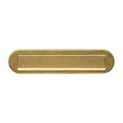 Intersteel brievenbus met klep messing getrommeld ovaal 340x80mm – vooraanzicht