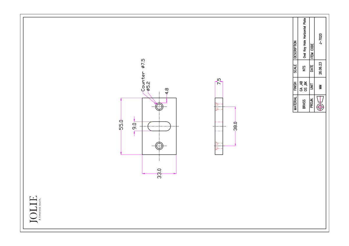 Jolie J-7020 technische tekening