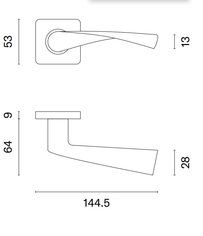 STERK deurklinken Kvadrat 1708 RVS op rozet – detail