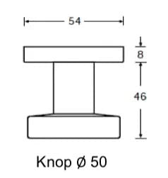 Hafi Private Line deurknop model 280 platte knop RVS geborsteld – detailfoto