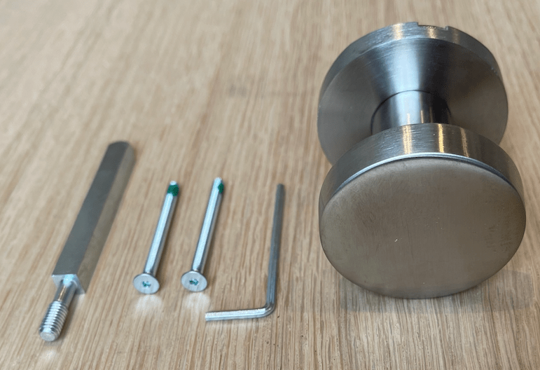 Hafi Private Line deurknop model 280 platte knop RVS geborsteld – detailfoto
