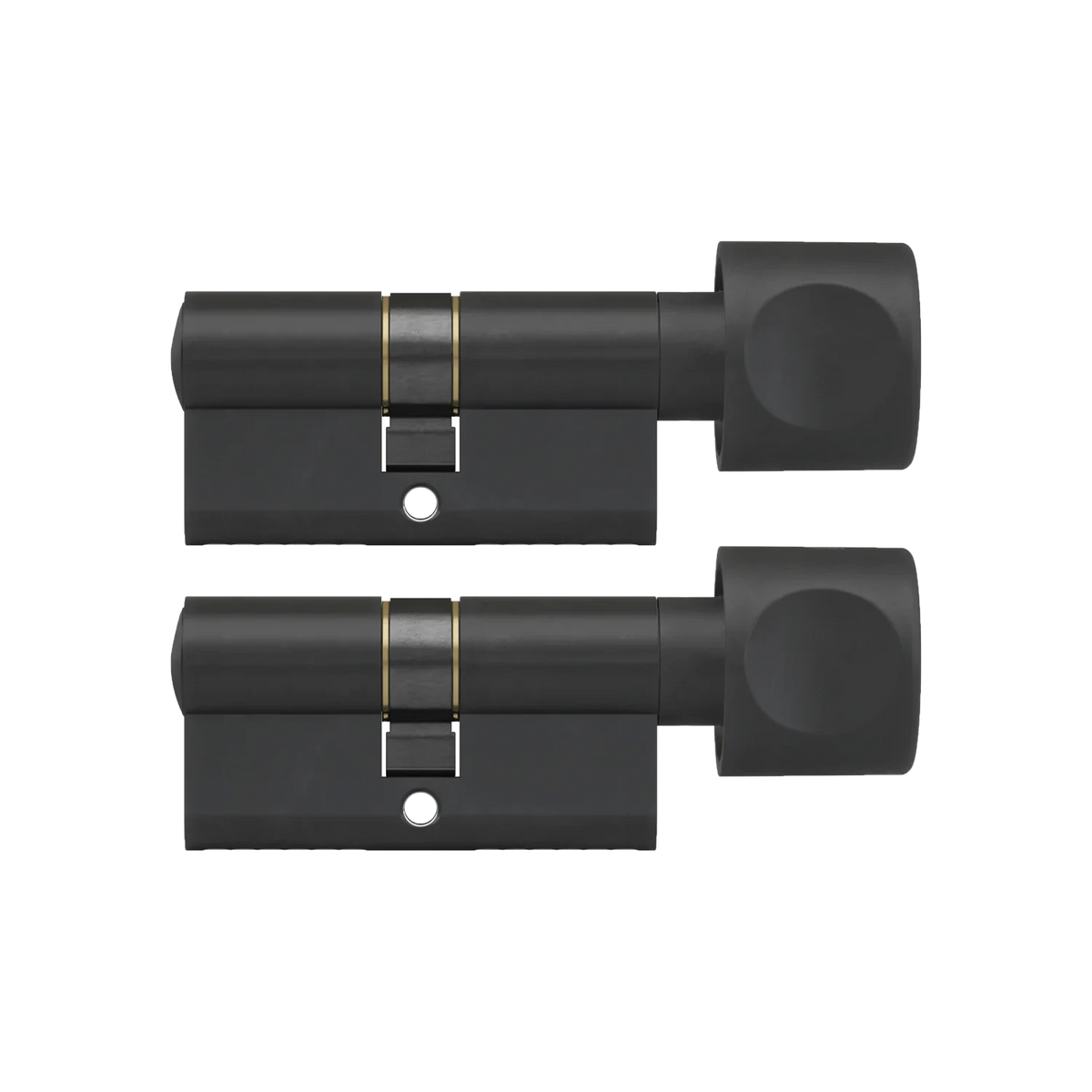 DOM Plura knopcilinder mat zwart set van 2 – productfoto