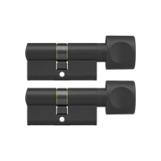 DOM Plura knopcilinder mat zwart set van 2 – productfoto