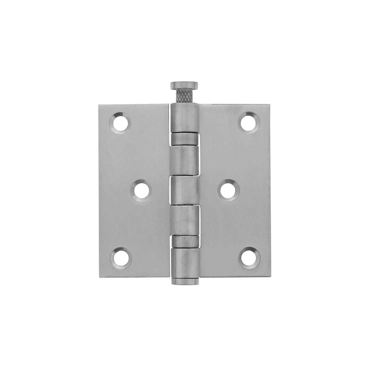 Intersteel kogellagerscharnier 76x76 mm RVS geborsteld rechte hoek – vooraanzicht