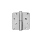 Intersteel kogelstift paumelle DIN links 89x89 mm RVS geborsteld incl. schroeven - vooraanzicht