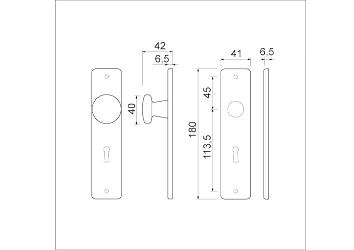 Dulimex Ami knop kortschild zwart detail vaste knop