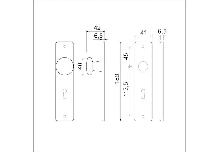 Dulimex kortschild 180/41 zwart – detail van het sleutelgat