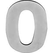 Formani BASICS huisnummer 0 in mat RVS (100 mm) – vooraanzicht