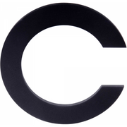 Formani SQUARE huisletter C in mat zwart (150 mm) – vooraanzicht