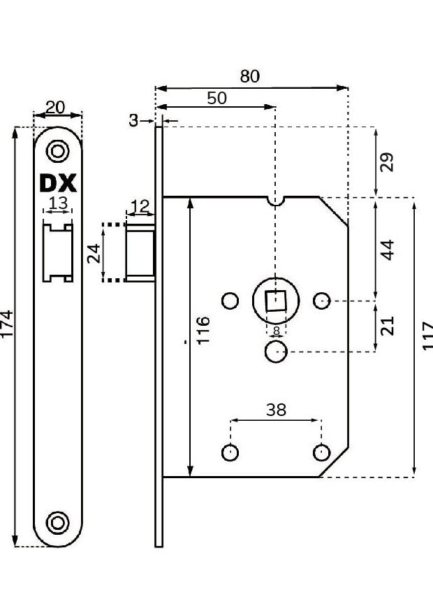 Technische Maßzeichnung mit Maßangaben