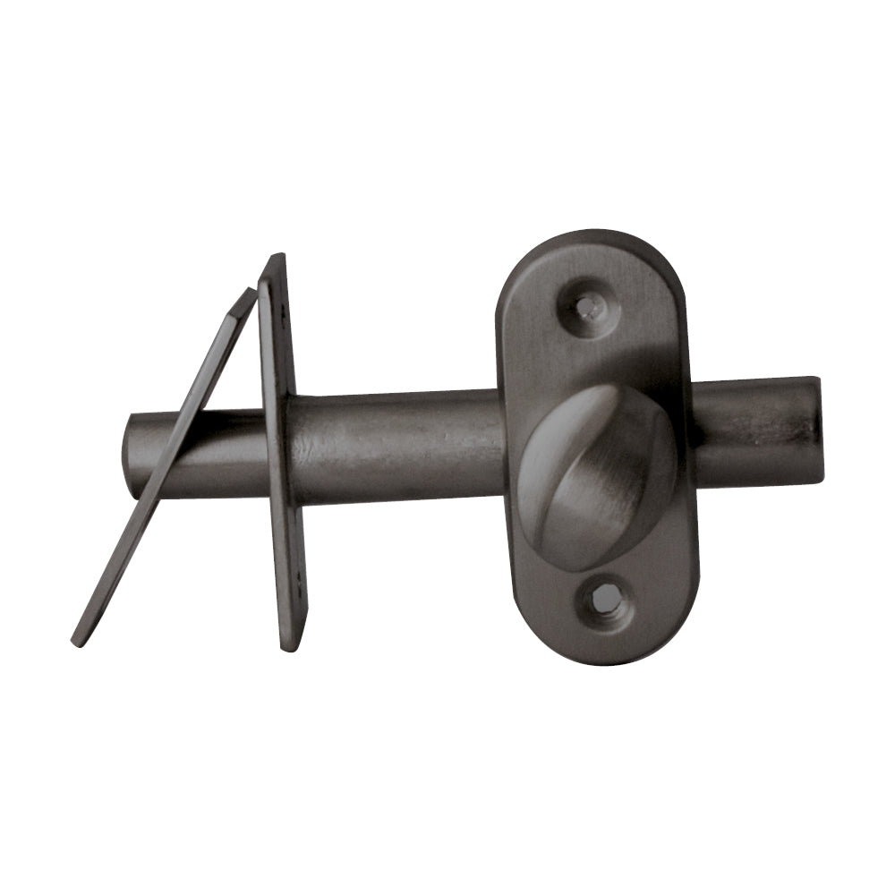 Mariani insteekgrendel Vienna 50mm PVD Gun Metal met sluitplaat vooraanzicht