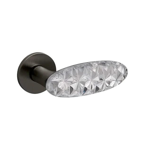 Olivari Crystal Diamond deurkruk Antraciet mat titaan PVD vooraanzicht