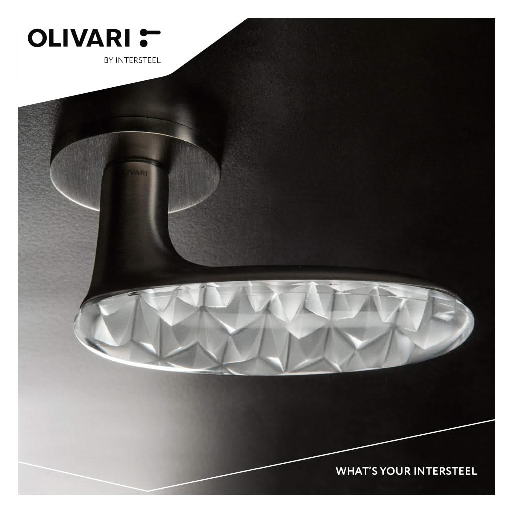 Olivari Crystal Diamond deurkruk Antraciet mat titaan PVD detail