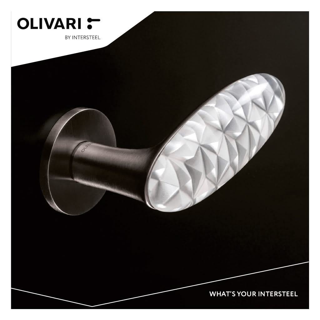 Olivari Crystal Diamond deurkruk Antraciet mat titaan PVD detail