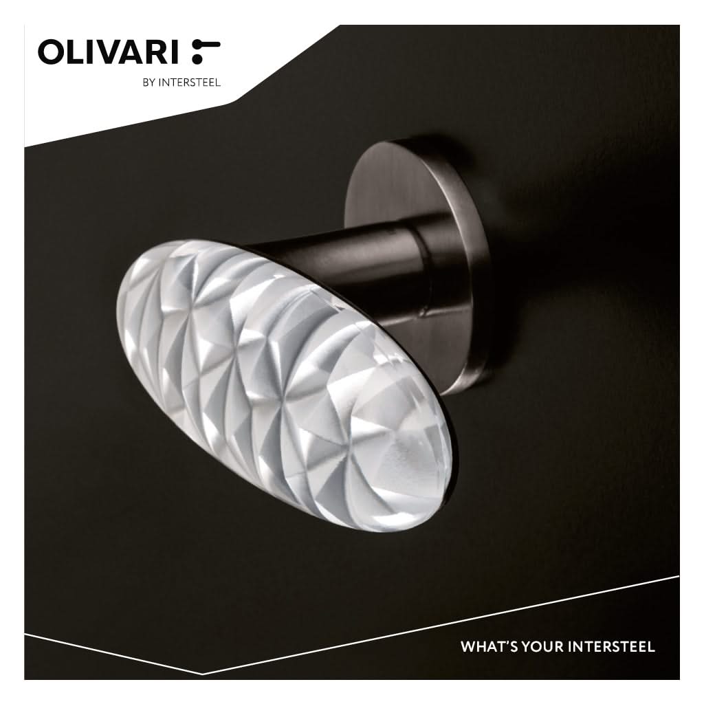 Olivari Crystal Diamond deurkruk Antraciet mat titaan PVD detail