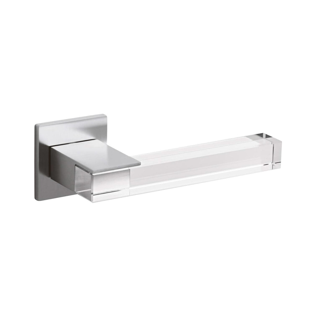 Olivari deurkruk Ice Cube chroom mat transparant vooraanzicht