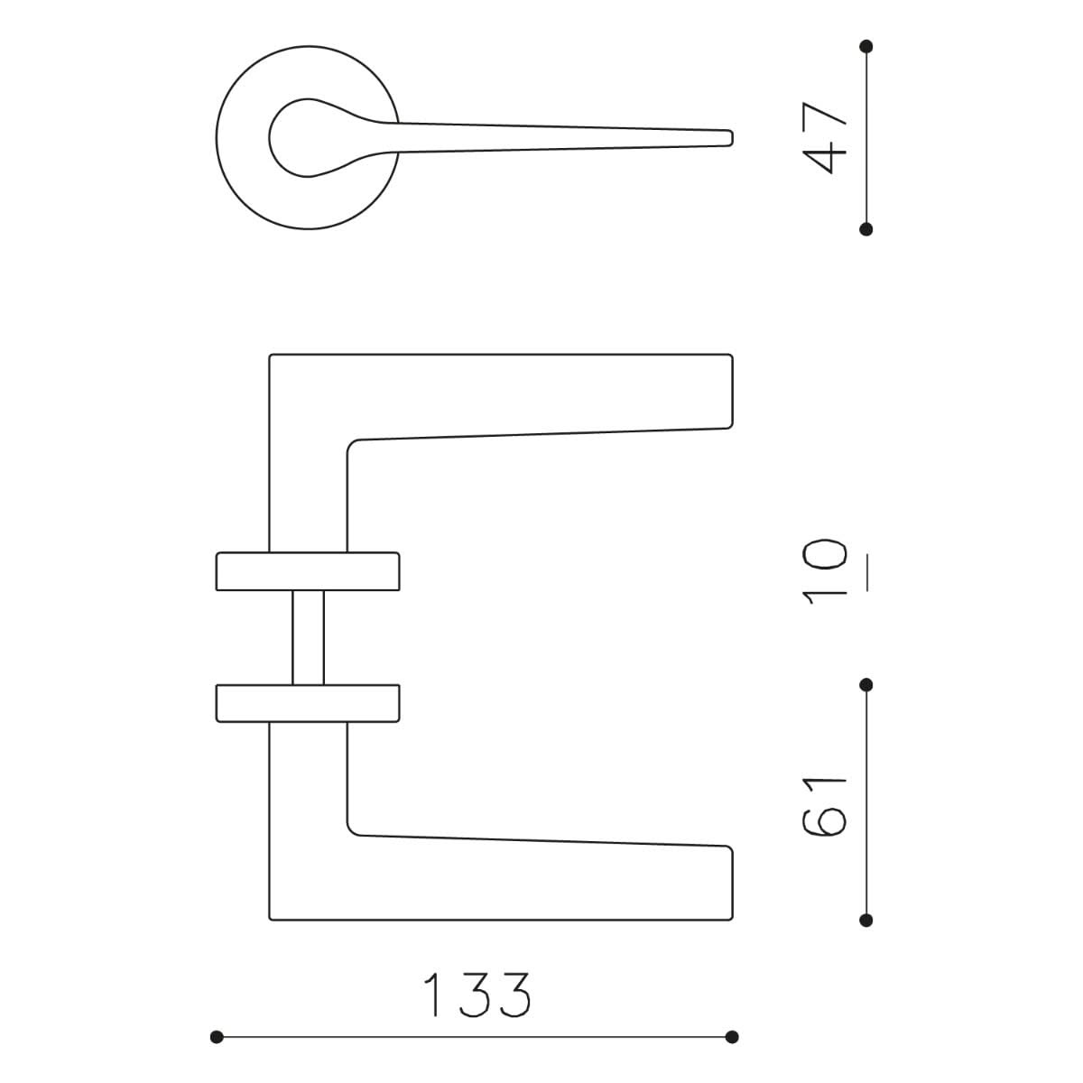 Olivari deurkruk Lama messing mat titaan PVD - detail